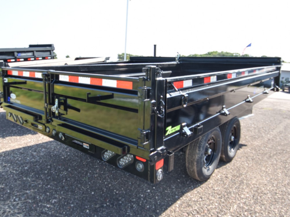 96"X16' 14K Deckover Dump Trailer w/Fold-Down Sides & 7 Gauge Floor Gallery Photo 2