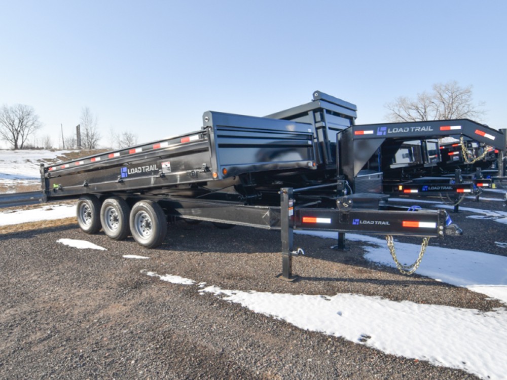 96"x16' Tri-Axle 21K Deckover w/18" Fold-Down Sides Dump Trailer Gallery Photo 1