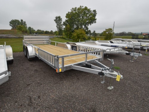 82"X18' w/HD Package Side Rail Ramps Aluminum Utility Trailer Photo