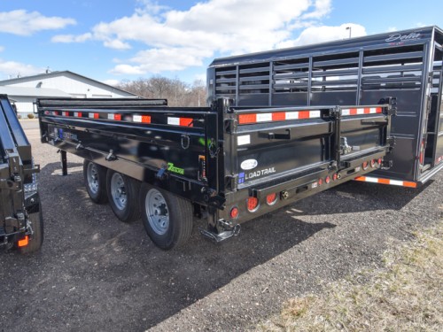 96"x16' Tri-Axle 21k Deckover w/18" Fold-Down Sides Dump Trailer Preview Photo 3