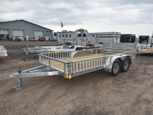 82"x14' w/HD Package, SRR & Bi-Fold Ramp Aluminum ATV/Utility Trailer Photo