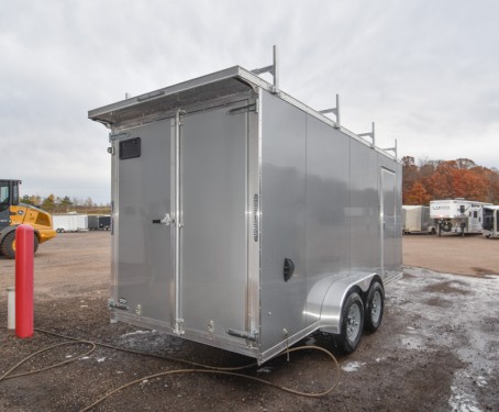 7'x16' Enclosed Cargo Trailer w/Ladder Racks Preview Photo 2