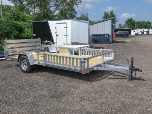 82"x14' SA w/HD Package & Bi-Fold Gate Aluminum ATV/Utility Trailer Photo