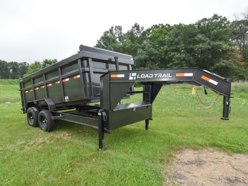 83"x14' w/48" Sides & Telescopic Cylinder Gooseneck Dump Trailer Photo