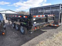 96"x16' Tri-Axle 21k Deckover w/18" Fold-Down Sides Dump Trailer Photo Thumbnail 3