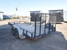 PJ 83"x16' 7K ATV/UTV Trailer w/Side Rail Ramps Photo Thumbnail 4